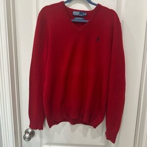 Polo Ralph Lauren Wool V-Neck Red Sweater